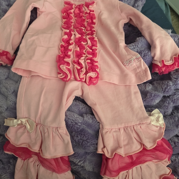 Ruffle Butts Pink Ruffled Dance Set